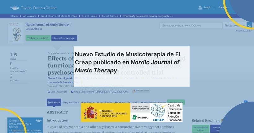 Nuevo estudio de musicoterapia de El Creap publicado en Nordic Journal of Music Therapy