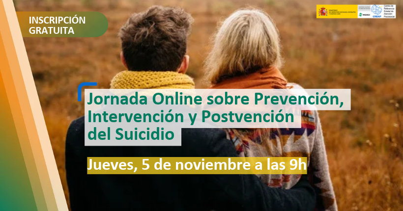El Creap celebrará el próximo 5 de noviembre una jornada online sobre prevención del suicidio