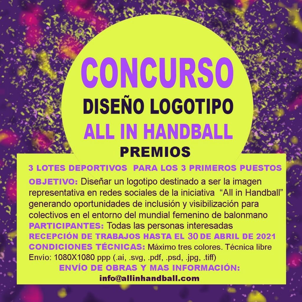 Cartel del Concurso Diseño Logotipo “All in handball”