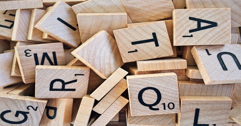 Letras del juego de mesa llamado Scrabble