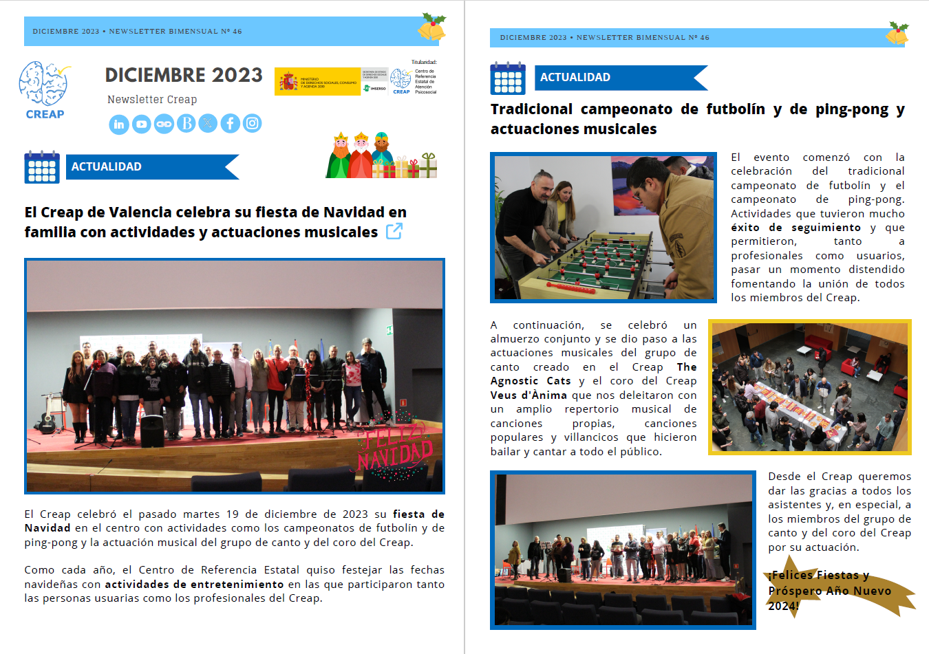 Primeras páginas del boletín de diciembre de 2023 Primeras páginas del boletín de diciembre de 2023